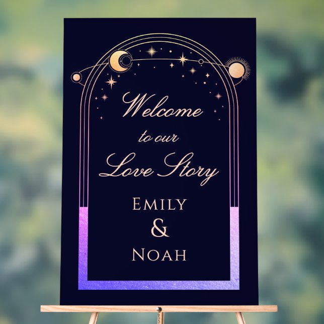 Welcome To Our Love Story Wedding Welcome Sign (Neutral)