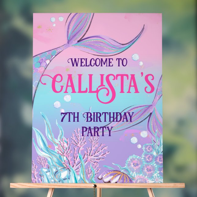 Welcome to Our Magical Mermaid Party Sign (Neutral)