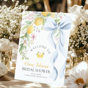 Welcome to Our Main Squeeze Lemon Bridal Shower Pedestal Sign