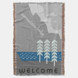 Welcome to our Mountain Cottage Hunting Lodge Throw Blanket