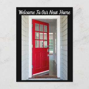 Welcome to our New Home Red Door Postcard