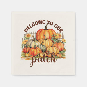 Welcome to Our Patch – Cosy Pumpkin Patch Napkin