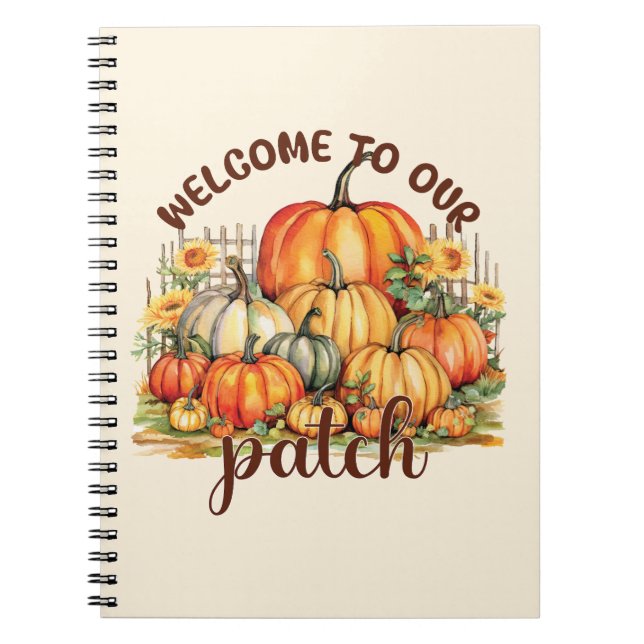 Welcome to Our Patch – Cosy Pumpkin Patch Notebook (Front)