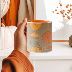 Welcome to our Patch Fall personalised pumpkins Mug