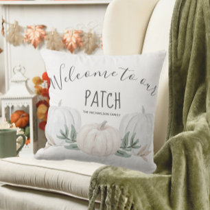 Welcome to our Patch Personalised Name Pumpkins Cushion