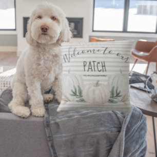 Welcome to our Patch Stripes and Pumpkins Fall Cushion