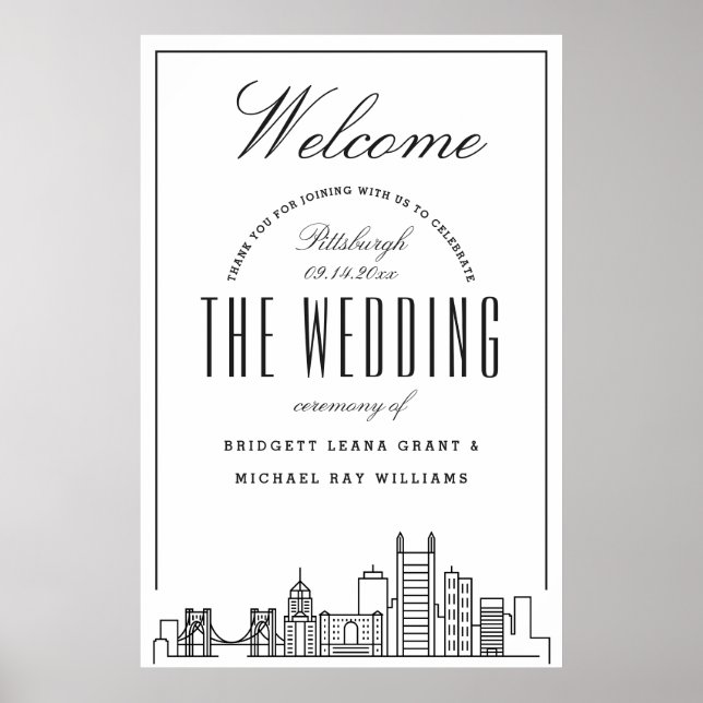 Welcome to Our Pittsburgh Wedding! Poster (Front)