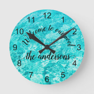 Welcome to our Pool Calligraphy Handwritten Round Clock