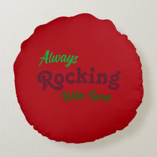 Welcome To Our Porch / Always / Christmas Red / Round Cushion