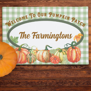 Welcome To Our Pumpkin Patch Family Name Doormat