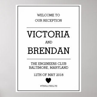 Welcome to Our Reception sign