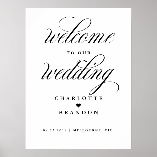 Welcome to our reception wedding sign (Front)