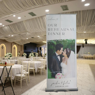 Welcome To Our Rehearsal Dinner Decoration Retractable Banner