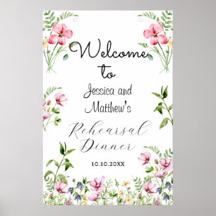 Welcome to our Rehearsal Dinner Wildflowers Poster