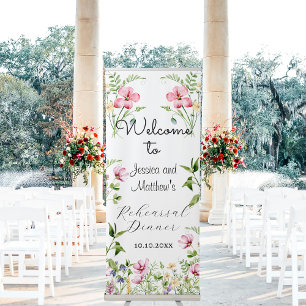 Welcome to our Rehearsal Dinner Wildflowers Retractable Banner