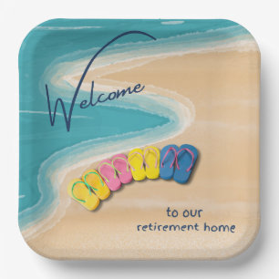 Welcome to our Retirement Home Beach Themed Paper Plate