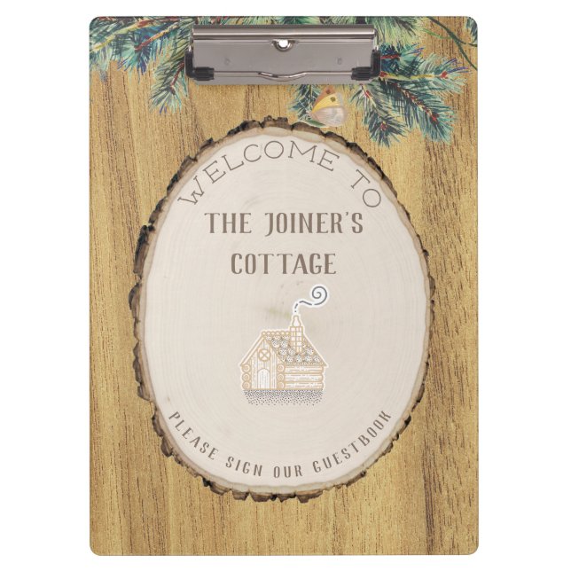 Welcome to Our Rustic Cabin in the Woods Clipboard (Front)