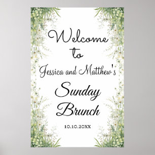 Welcome to our Sunday Brunch Dusty Sage Green Poster