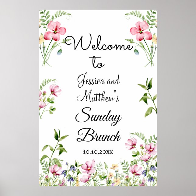 Welcome to our Sunday Brunch Wildflowers Poster (Front)