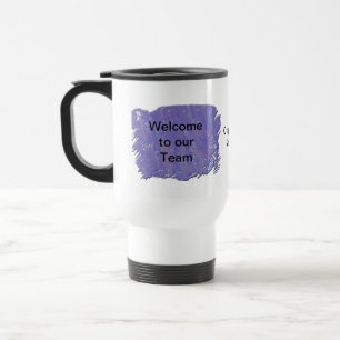 Welcome to Our Team Abstract Purple New Employee Travel Mug