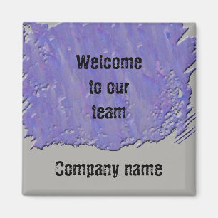 Welcome to Our Team Artistic Purple Grey Design Magnet