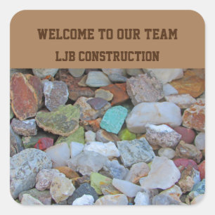 Welcome to Our Team Colourful Rocks New Employee Square Sticker