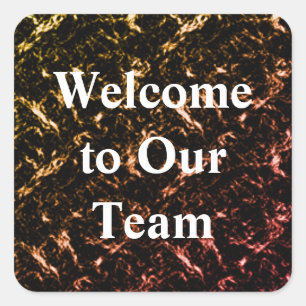 Welcome to Our Team Elegant Metallic Gold Employee Square Sticker