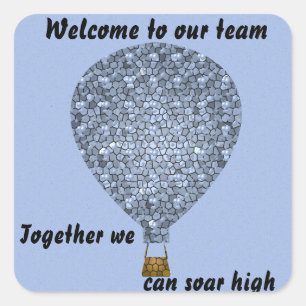 Welcome to Our Team Employee Business Balloon Square Sticker