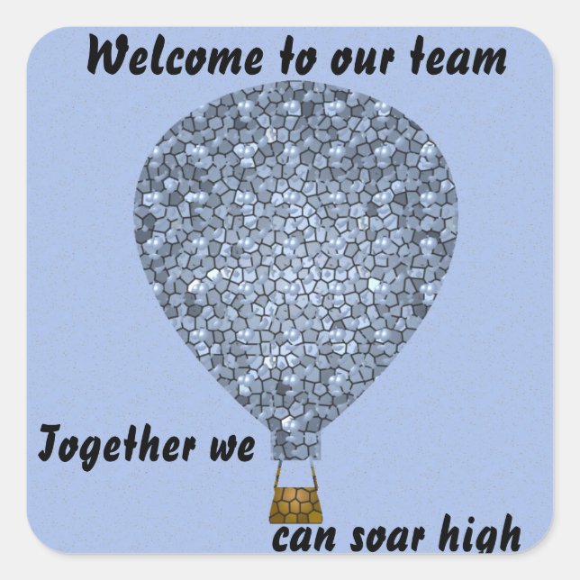 Welcome to Our Team Employee Business Balloon Square Sticker (Front)