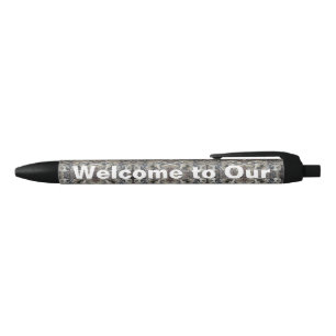 Welcome to Our Team Marble Brown Grey Professional Black Ink Pen