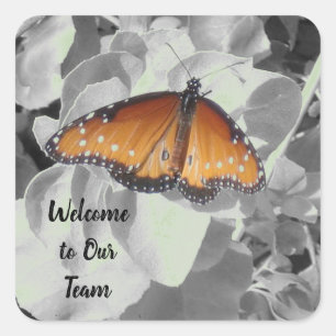 Welcome to Our Team Monarch Photo Business Square Sticker