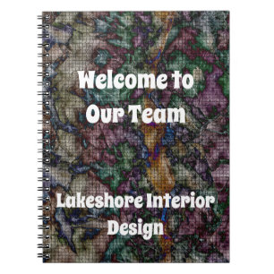 Welcome to Our Team Swirled Colourful Tiled Mosaic Notebook
