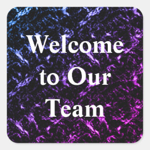 Welcome to Our Team Unique Blue Purple Employee Square Sticker