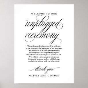 Welcome to our unplugged ceremony sign