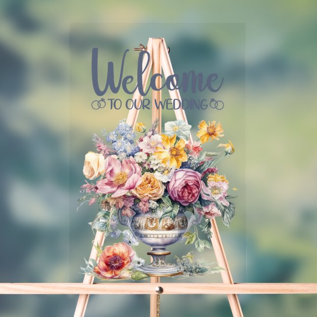 Welcome To Our Wedding Acrylic Sign (Neutral)