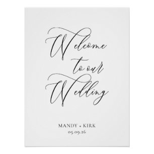 Welcome to Our Wedding Backdrop Banner Modern Poster