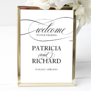 Welcome to our Wedding Black Script Sign