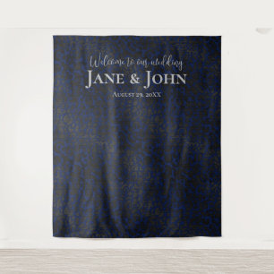 Welcome to our Wedding Blue Black Leopard Backdrop Tapestry