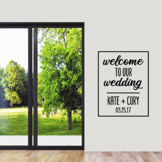 Welcome To Our Wedding Bordered X-Large Wall Decal