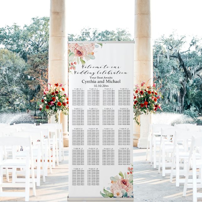 'Welcome to our Wedding Celeb.' 18 Table Seating Retractable Banner (Creator Uploaded)