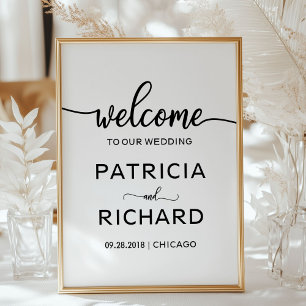 Welcome to our Wedding   Chic Calligraphy Sign