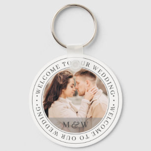 Welcome To Our Wedding Classic Custom Photo Key Ring