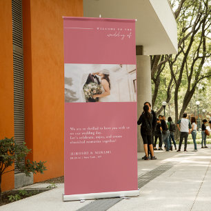Welcome To Our Wedding Custom Photo Cute Retractable Banner