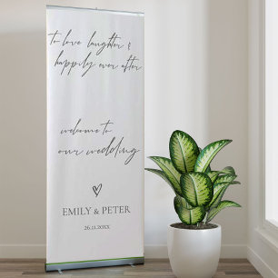 welcome To Our Wedding Elegant Script Minimalist Retractable Banner