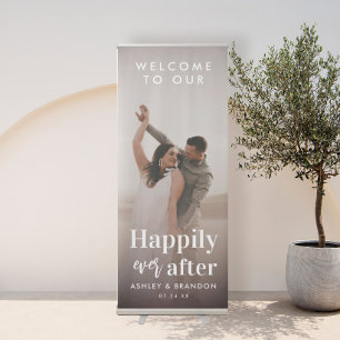Welcome To Our Wedding Entrance Photo Retractable Banner