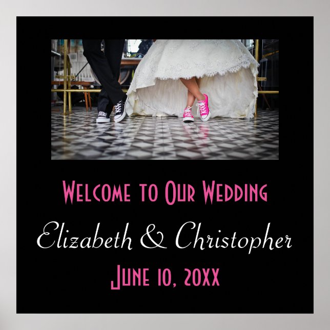 Welcome to our wedding Fifties Retro Diner Theme Poster (Front)