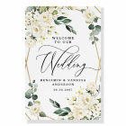 Welcome to Our Wedding Floral Gold Geometric Sign