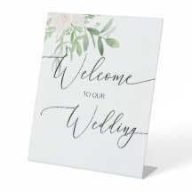 Welcome to our Wedding Floral Pedestal Sign