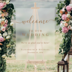 Welcome To Our Wedding Frosted Acrylic Sign