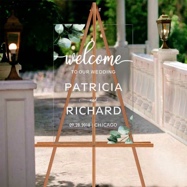 Welcome to our Wedding Greenery Acrylic Sign (Creator Uploaded)